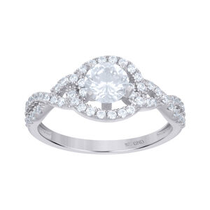 925 Sterling Silver Womens Cubic-Zirconia Fashion Ring Size 9